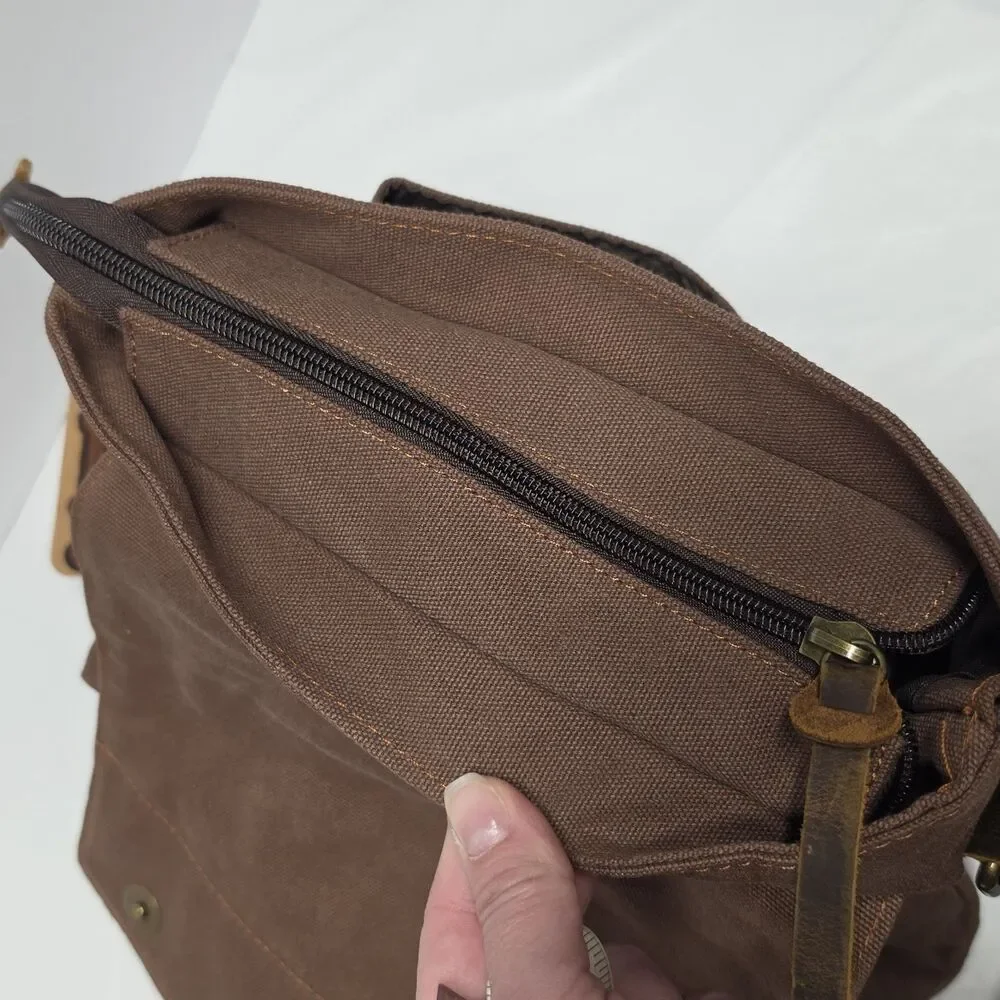 AUGUR Messenger Bag Vintage Look Canvas Shoulder Bag Crossbody Purse 9088 NWT